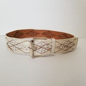 Michael Kors Off White Leather Belt Medium